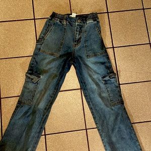 Kids denim cargo jeans